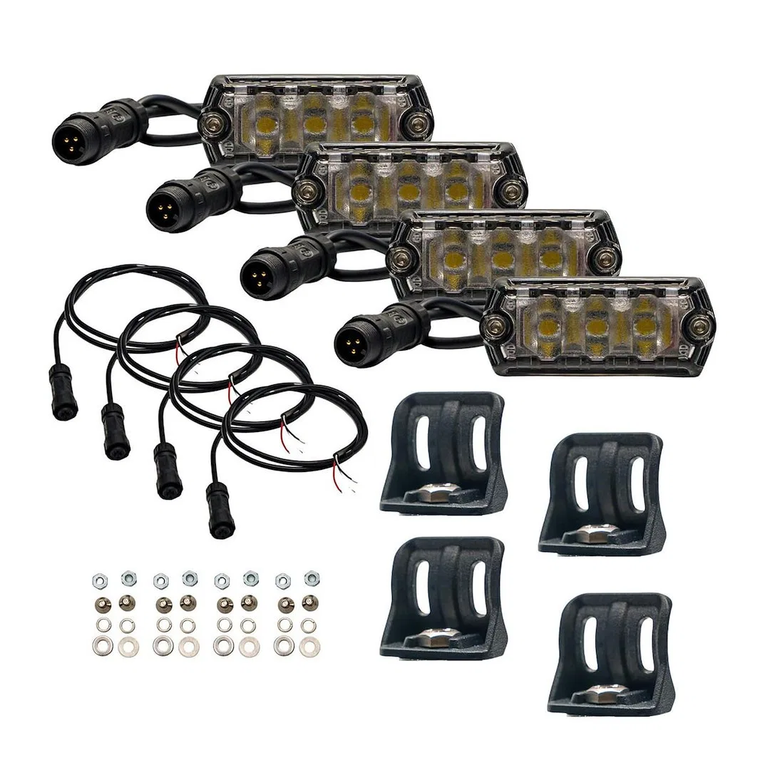 NAN114 – ARB USA Underbody Light Kit, LED White Light With 4 Lights/ Mounting Brackets/ Installation Hardware